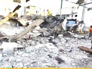 آثار الدمار الذي خلفه استهداف طائرات الاحتلال «الإسرائيلي» لمدرسة الجاعوني في النصيرات